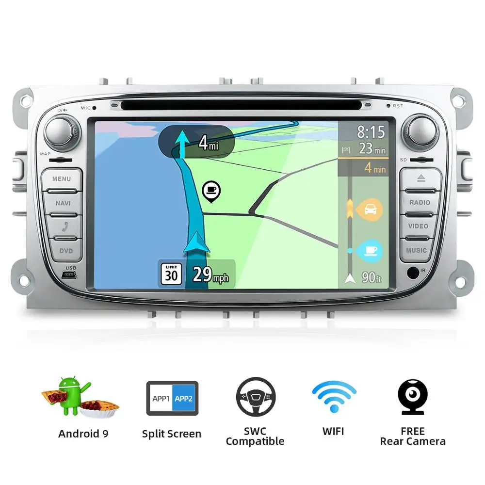 4G+ 64G Android 9,0 автомобильный DVD плеер 2 Din радио gps Navi для Ford Focus Galaxy Mondeo S max мы собрали воедино аудио стерео автомагнитолы авто