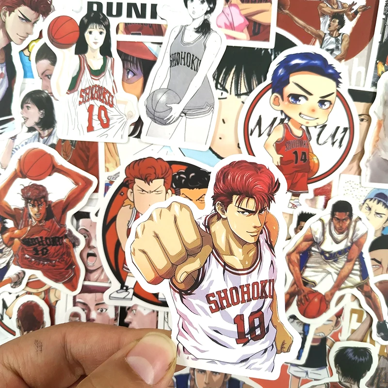50 шт. SLAM DUNK наклейки аниме наклейки для скейтборда элементы стайлинга для ноутбука и автомобиля багаж водонепроницаемые наклейки для подарка