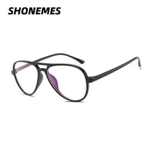 SHONEMES Men Women's Eyeglasses Frame Double Bridge Pilot Plain Glasses Frames for Unisex
