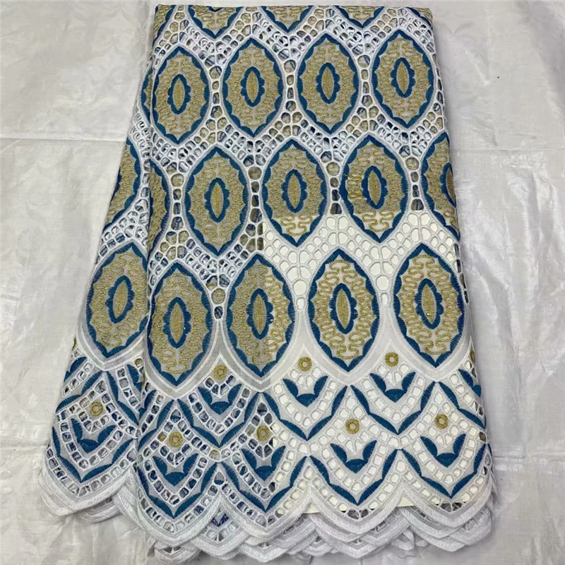 

Women's Tuxedo dress Lace Swiss quality Swiss yarn lace 2021 African dry 100%cotton fabric Nigerian women's yarn lace 5 yards