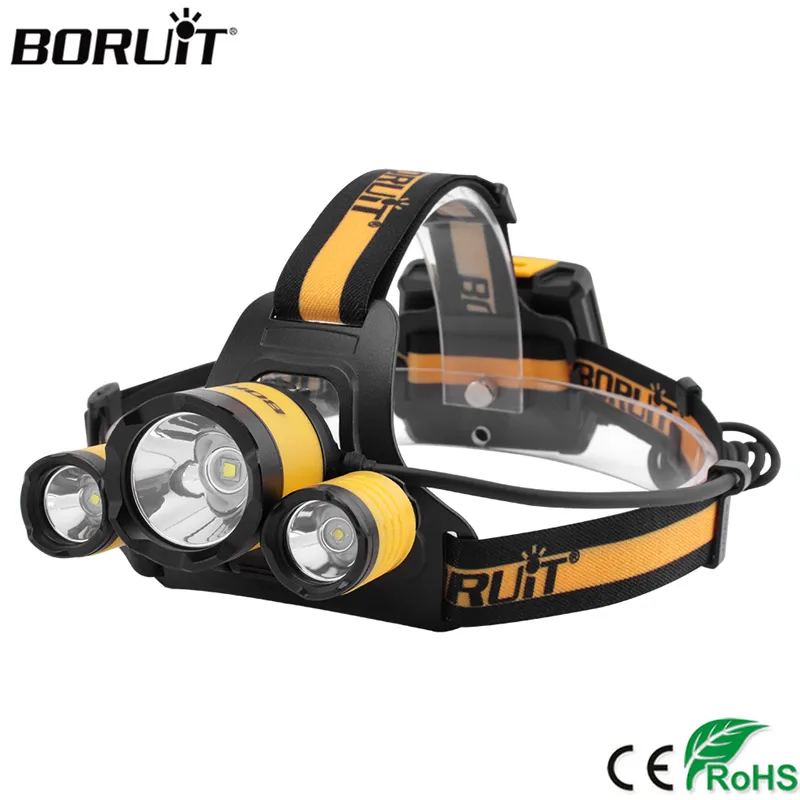 BORUiT B17 CREE XM L2 R5 светодиодный фонарь Hadlamp 3000LM 4 режимный с памятью водонепроницаемый