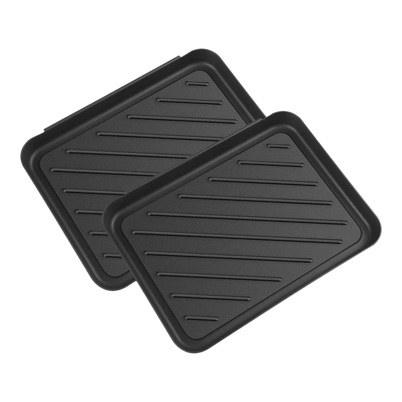 

2Pcs Boot Tray Heavy Duty Shoe Mat Trays,Storage Tray,Dog Bowl Or Cat Bowl Mats Trap Mud To Protect Floor 15.75 X11.8 In