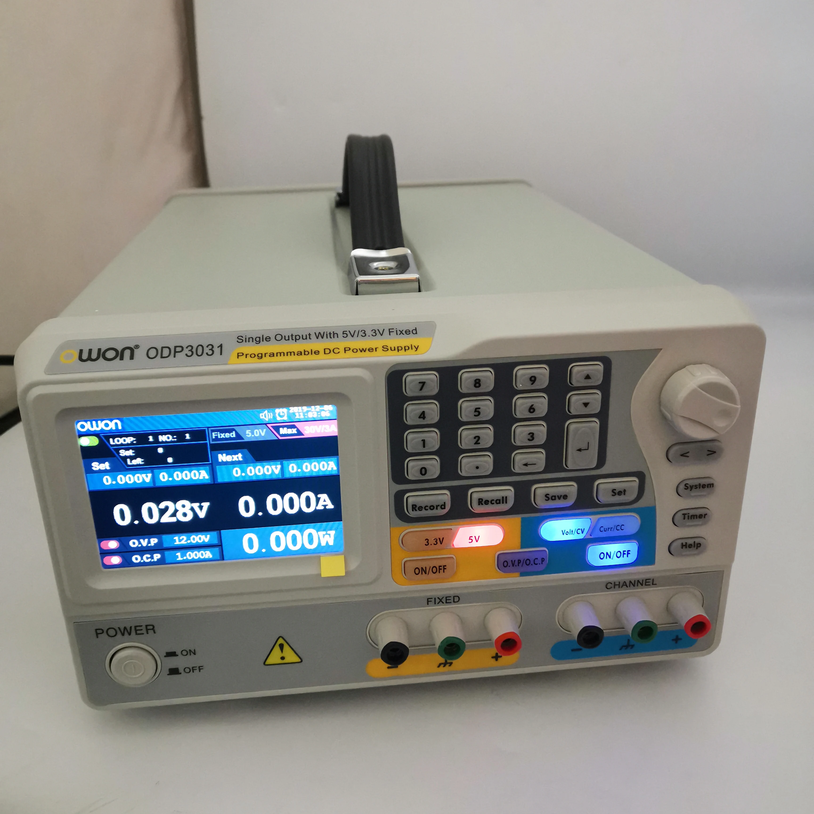 

OWON ODP3031 105W programmable LAB power supply 30V 3A 1mV 1mA Resolution 1-CH Output , With 5V/3.3V Fixed DC Power Supply