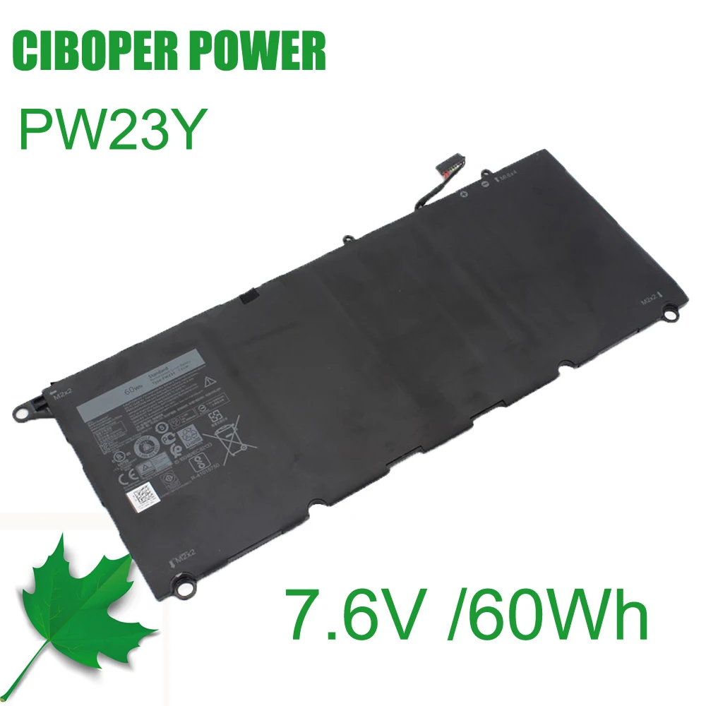 Фото CP Новый аккумулятор для ноутбука RNP72 TP1GT PW23Y 7,6 В/60 Втч для серии XPS 13, 9360, 13-9360 P54G P54G002 ноутбука №2