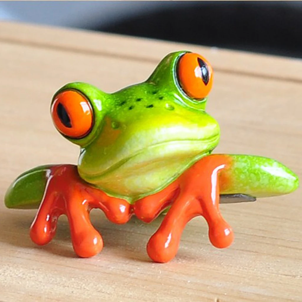 Новинка смолы фигурки лягушек 3D лягушка украшение статуи для офисного компьютера автомобиля