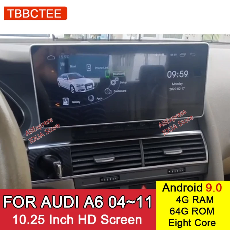 Автомобильный мультимедийный плеер Android 9 0 4 + 64 ГБ для Audi A6 C6 4F 2004 ~ 2011 MMI 2G 3G