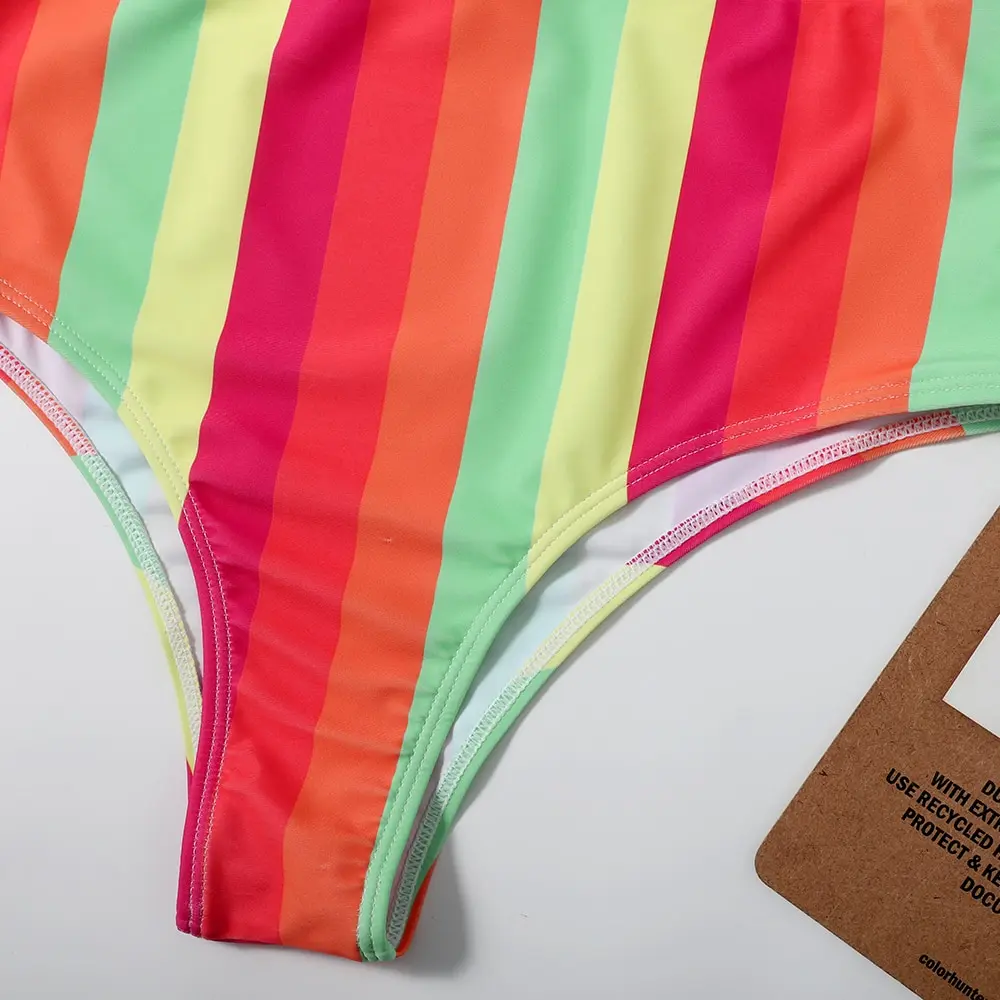 

Red and Stripe High Waisted Bikini Sets Sexy Tank Top Swimsuit Two Pieces Swimwear Women 2021 New Beach Bathing Suits