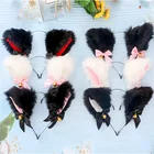 Новинка, ободок для волос, сексуальный длинный меховой ободок, детский головной убор с бантом, аксессуары для волос для женщин и девушек, для вечеринки, Рождества