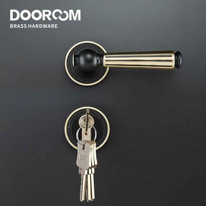 Дверной рычаг Dooroom из латуни для виллы спальни золотого черного цвета хром Новый