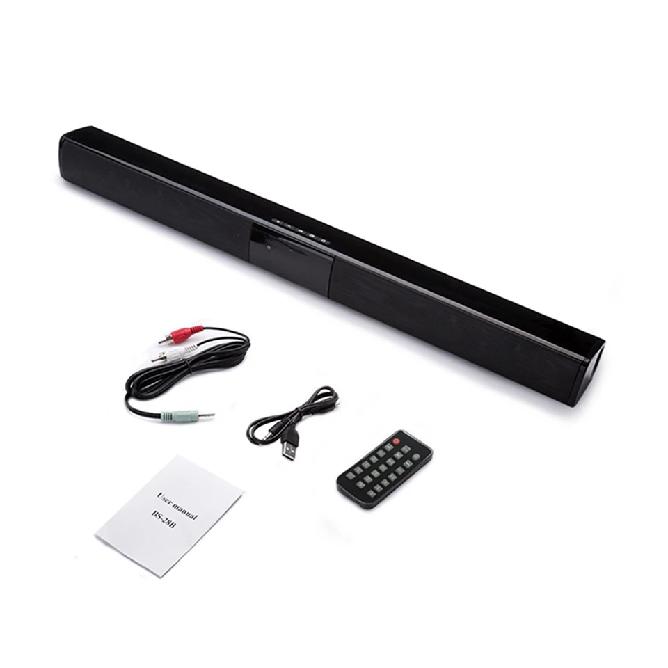 Black Speaker Vtin 4 драйверы беспроводной динамик Саундбар 3D стерео объемный звук Bluetooth динамик s для ТВ домашнего кинотеатра с пультом дистанционного управления и RCA - Цвет: Black Speaker