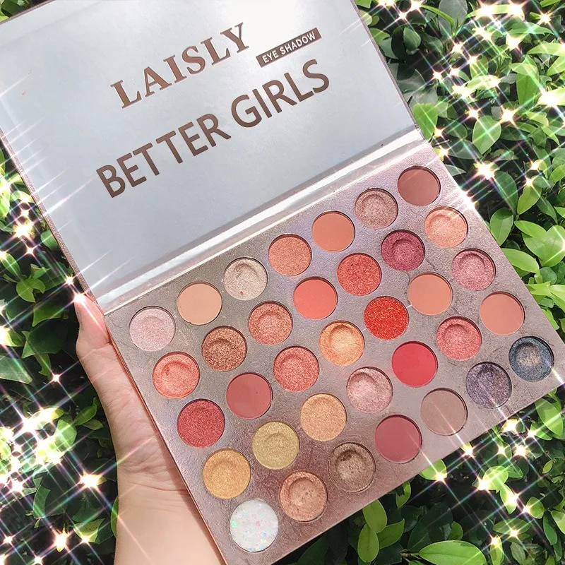 

35 color wet eyeshadow tray net red same paragraph earth color pearlescent waterproof easy to color beginner students