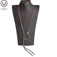 ukebay new purple necklaces long simple necklace women fashion sweater chain rubber jewelry adjustable chain 5 color accessories