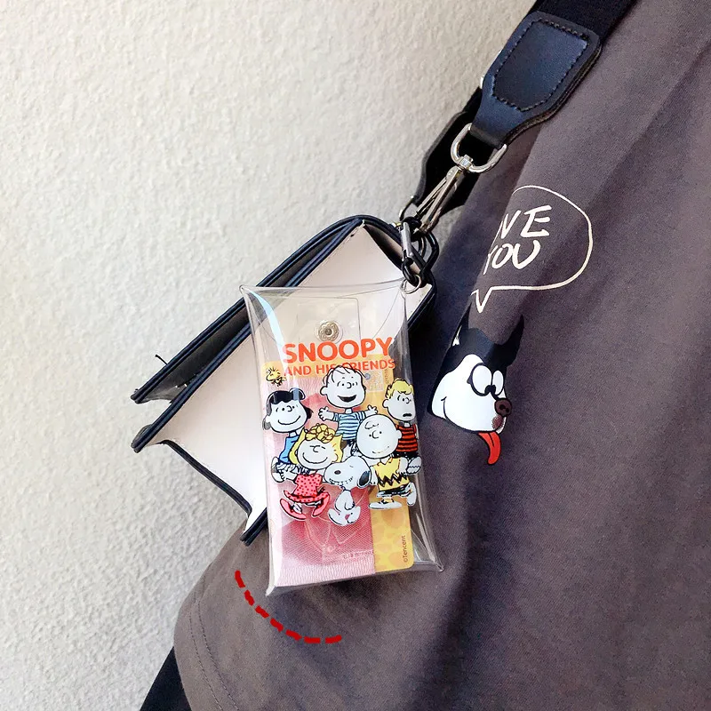 INS Peanuts Rogue Dog Kawaii Мультфильм прозрачный ПВХ высокой емкости сумка для хранения