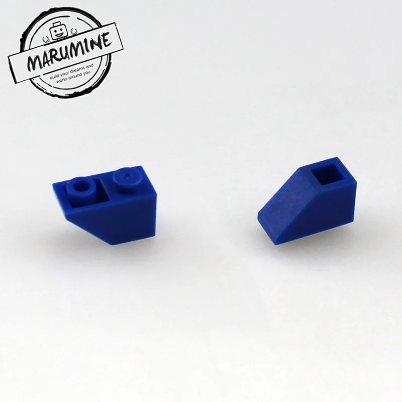 Синий MARUMINE кирпичи игрушки 200 шт./лот 2x1 перевернутый склон кирпич MOC строительные блоки Совместимые образовательные DIY игрушки Классический создатель - Цвет: Синий