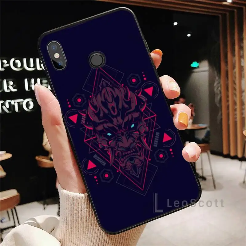 

Japanese fashion samurai oni mask Phone Case For Xiaomi Redmi Note 4 4x 5 6 7 8 pro S2 PLUS 6A PRO