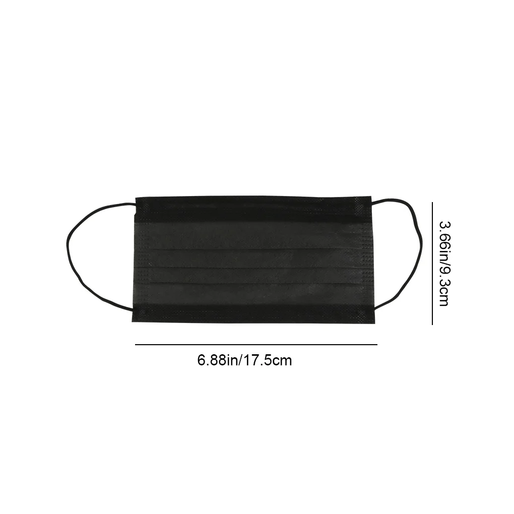 10 шт./компл. черная Нетканая безопасная дышащая маска для рта одноразовые маски