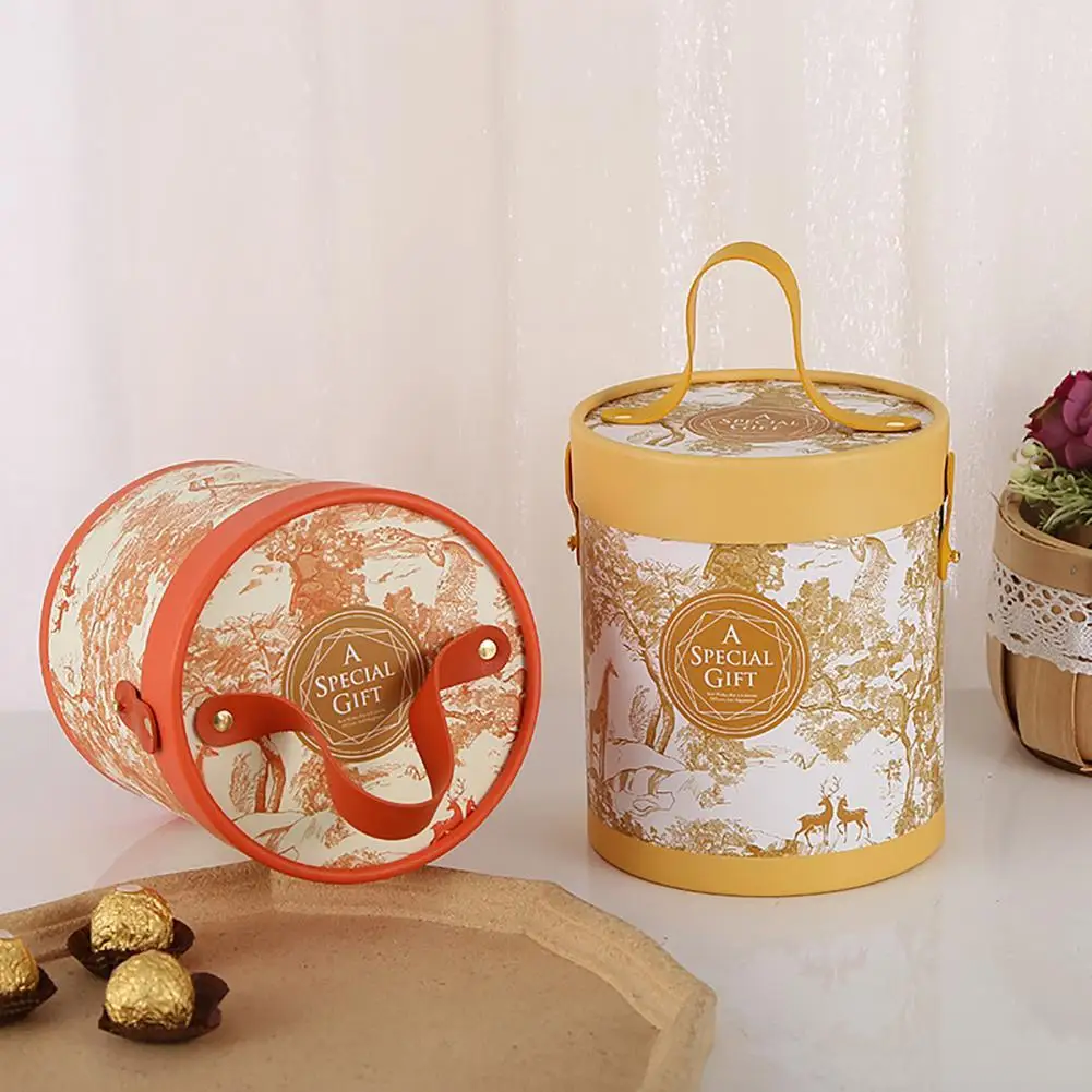 

Great Gift Box Load Bearing Decorative Paper Premium Round Flower Package Box