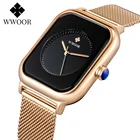 WWOOR Новый дизайн женские часы Модные прямоугольные черные часы-браслет для женщин топ роскошные квадратные кварцевые наручные часы для женщин 2020