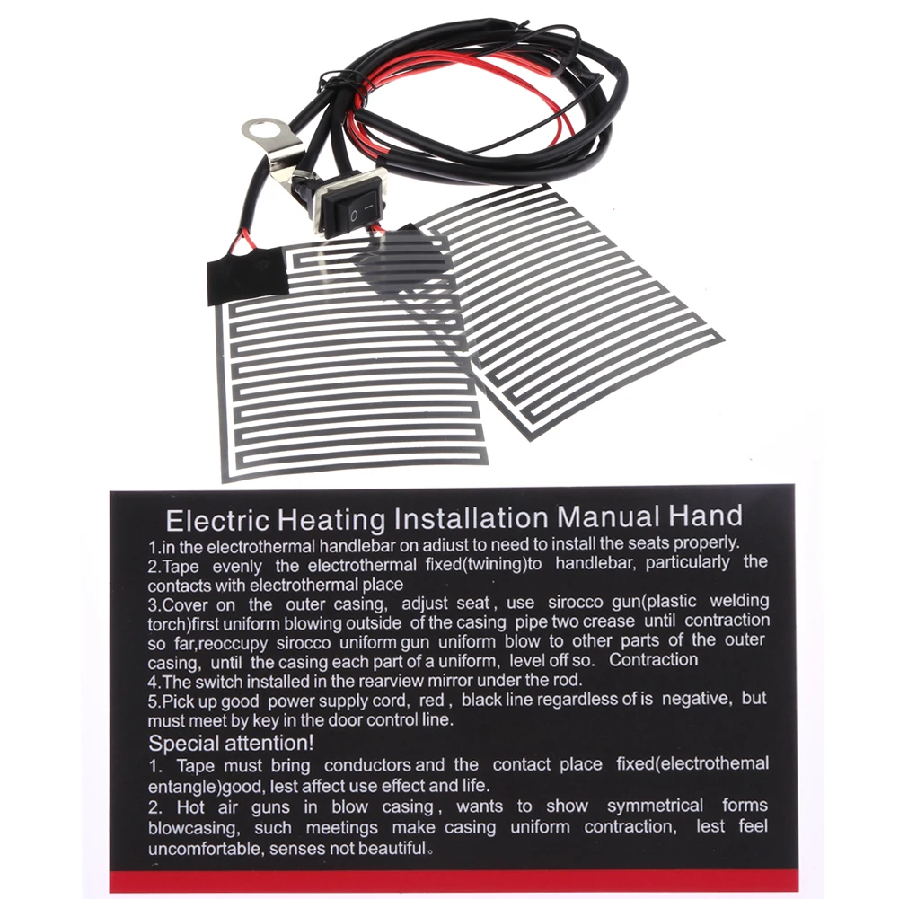 

Universal Heated Grips 12V Motorcycle Electric Heating Handle Kit Refit Hand Set Universal Electric Heating Insert Handlebar Pad