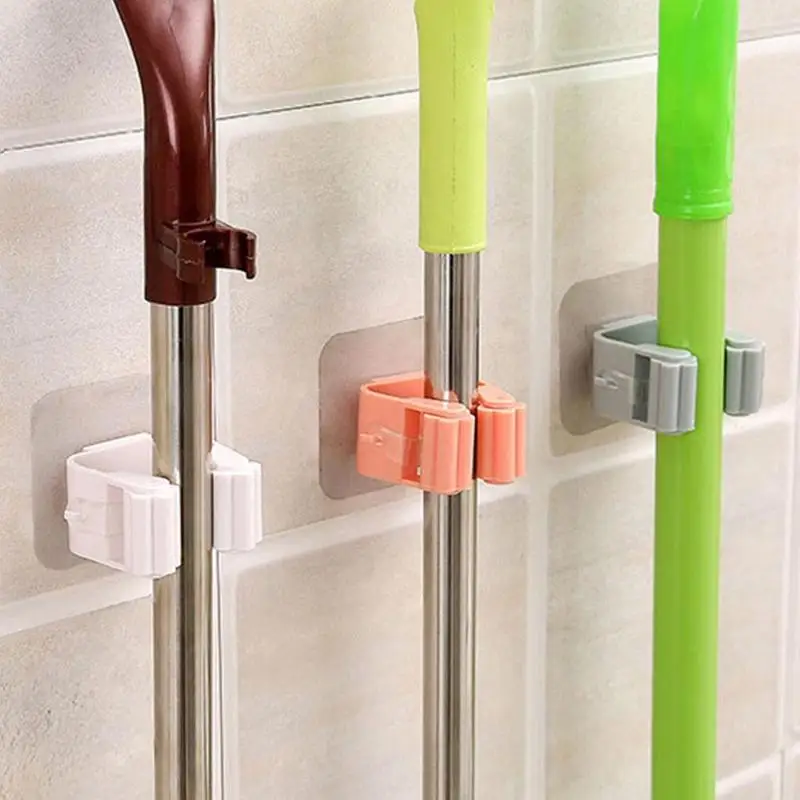

Hanging Mop Organizer Holder Hooks Tube Household Wall Mounted Rack Hook Tools Brooms Holder Card Bathroom M8A6
