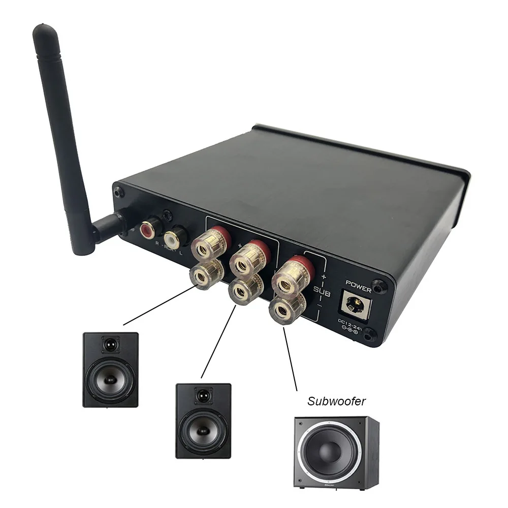 Усилитель Bluetooth Lusya QCC3003 5 0 TPA3116 сабвуфер Hi Fi 2 1 канала цифровые аудио усилители 50 Вт
