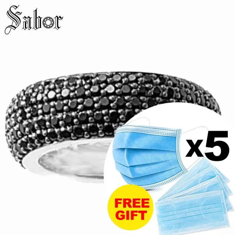 Кольцо Вечность черный проложить циркония серебряный цвет подарок для мужчин