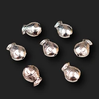 10pcs silver plated 3d ferocious piranha 2mm alloy beads necklace bracelet pendant diy charms for jewelry craft making b566