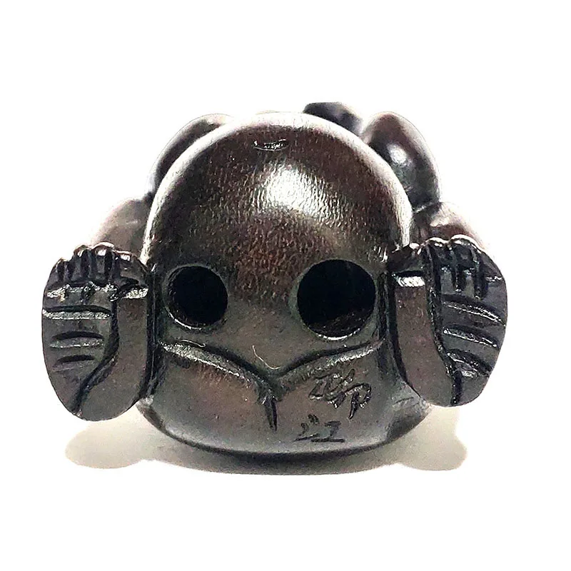 

Y6923 - Collectible 20 Years Old 2" Hand Carved Ebony Ironwood Netsuke - Monkey