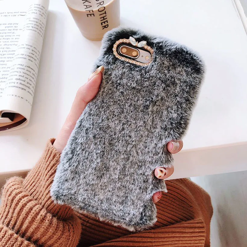 Плюшевый чехол для Nokia 2,1 3,1 5,1 6,1 7,1 8,1 8 9 6 5 3 2 1 7X3X5X6X7X71 с кроличьим мехом теплые крышку унитаза - Цвет: Simple Dark Gray