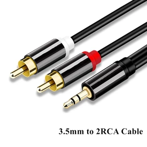 Аудиокабель RCA с разъемом 3,5 мм на штекер 2RCA, кабель Aux с позолоченным разъемом, разветвитель для домашнего кинотеатра, аксессуары для наушников