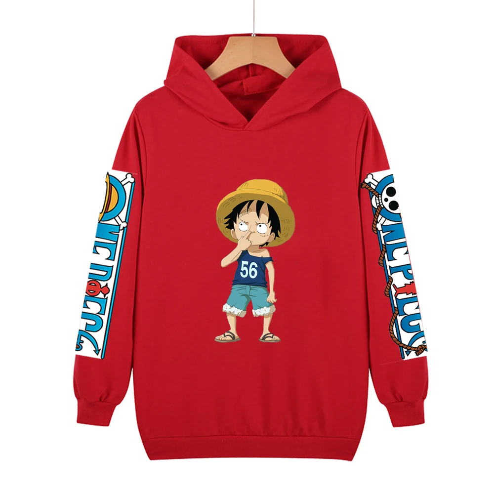 

One Piece Luffy Streetwear Harajuku Cartoon Hoodie Children Cool Japanese Anime Funny Sweatshirt Casual Kids Boys Creative Hoody