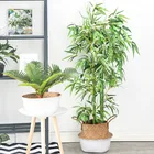 Бамбуковые корзины для хранения ручной работы, складные соломенные Лоскутные плетеные Ротанговые водоросли, живот, садовый цветочный горшок, корзина для цветов