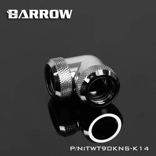 

Barrow TWT90KNS-K14, 90 Degree Hard Pipe Fittings, G1 / 4 Adapter For 14mm Hard Tubes ethernet wall plate gadget foot screw