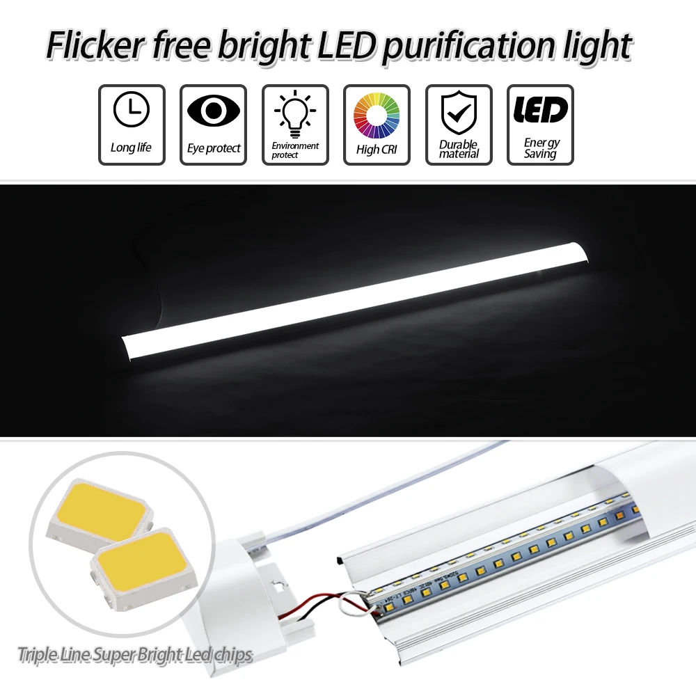 

Tube LED Cleaning Purification Light 30W 90CM LED Tri-proof Batten Light LED Tube Cold White Linear Lamp 220V/110V