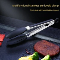 silicone bbq grilling tong kitchen cooking salad bread serving tong non stick barbecue clip clamp stainless steel tools gadgets