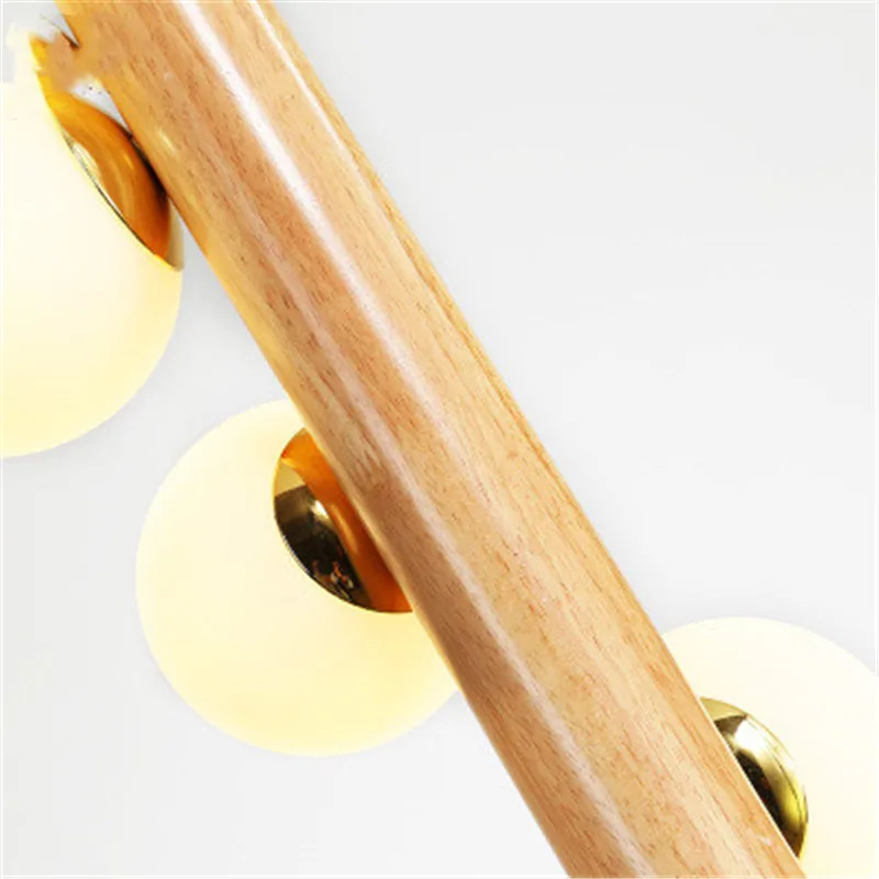 Nordic 5 Heads Magic Bean Lamp Stairwell Personality Decoration Restaurant Molecular Lamps Modern Wooden Chandelier | Лампы и