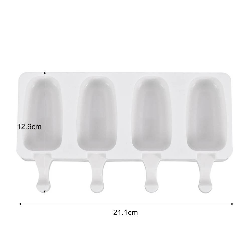 

Silicone Ice Cream Mold DIY Homemade Popsicle Molds Freezer Juice 4 Cell Big Size Ice Cube Tray Popsicle Barrel Maker Mould Tool