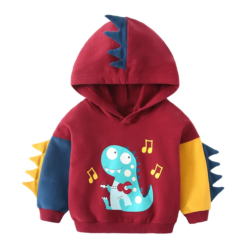

OLEKID 2021 Spring Autumn Cartoon Dinosaur Hoodies For Boys Fashion Cotton Children Baby Boy Tops 1-6 Years Kids Boy Sweatshirts