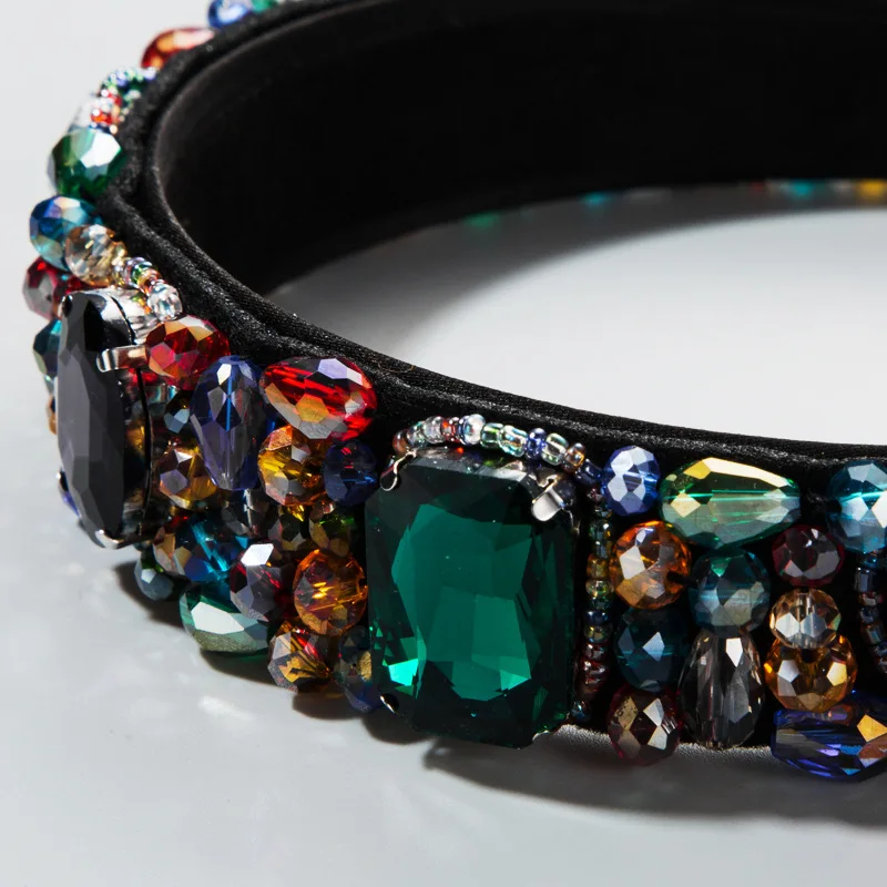 

air band female bohemian hair accessories rhinestone baroque inlaid crystal wide brim retro palace wind pressure hair band