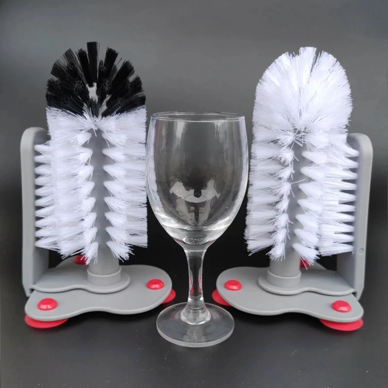 

Home Cleaning Glass Cleaner Sink Cup Brush Suction Cup Kitchen Cleaning Supplies Rotating Wine Bottle Cleaner Mug Scrubber