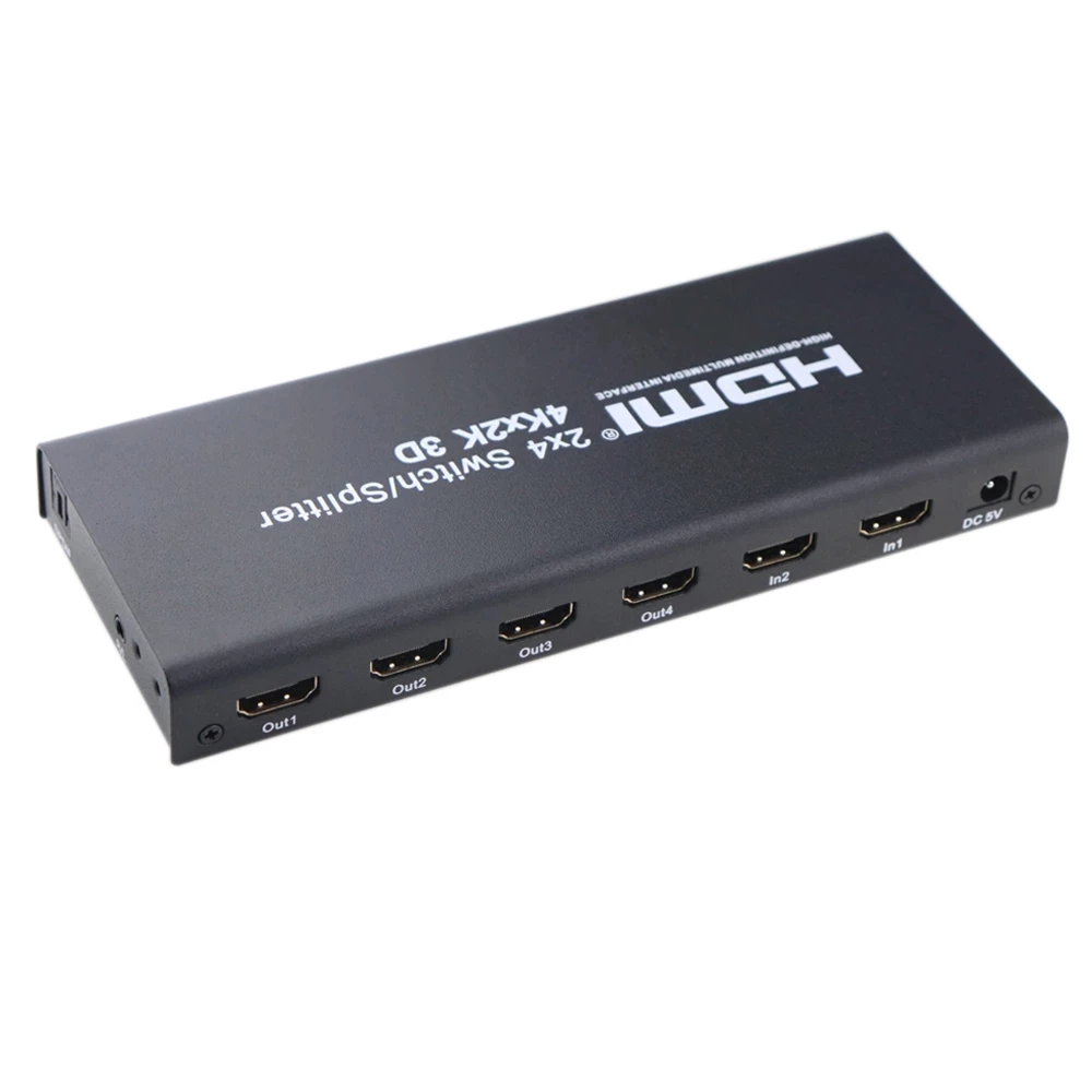 2x4 HDMI сплиттер 2 в 4 выхода переключатель с SPDIF аудио 3 5 мм Поддержка HD 4K 3D 1080P