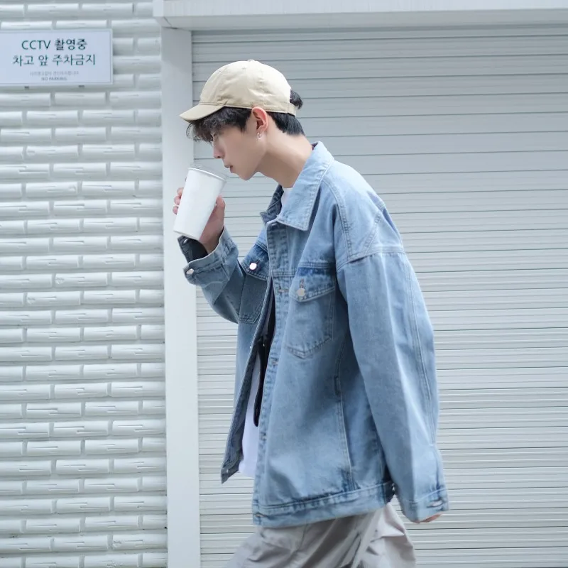 

Джинсовая одежда в гонконгском стиле Мужская свободная куртка