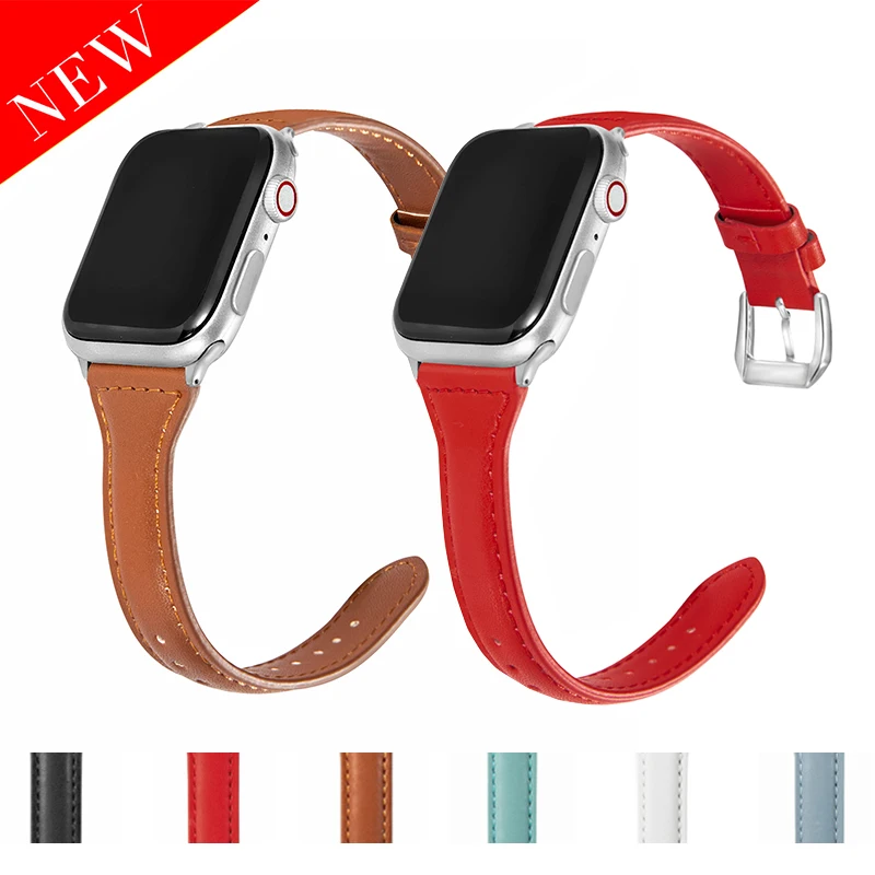 Ремешок кожаный коричневый для Apple Watch 6 SE 5 4 3 2 1 38 мм 40 Дамский браслет iwatch 44