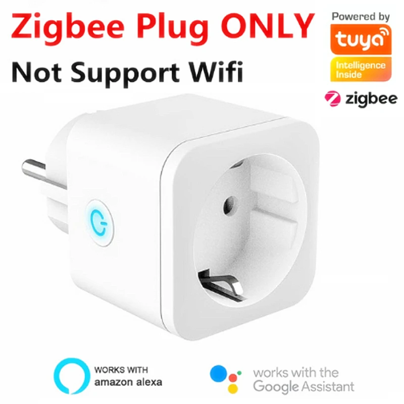 

Tuya ZigBee Smart Plug ЕС 16A Мощность монитор таймер розетка Smart Home Беспроводной совместимый с Alexa Google домашний помощник