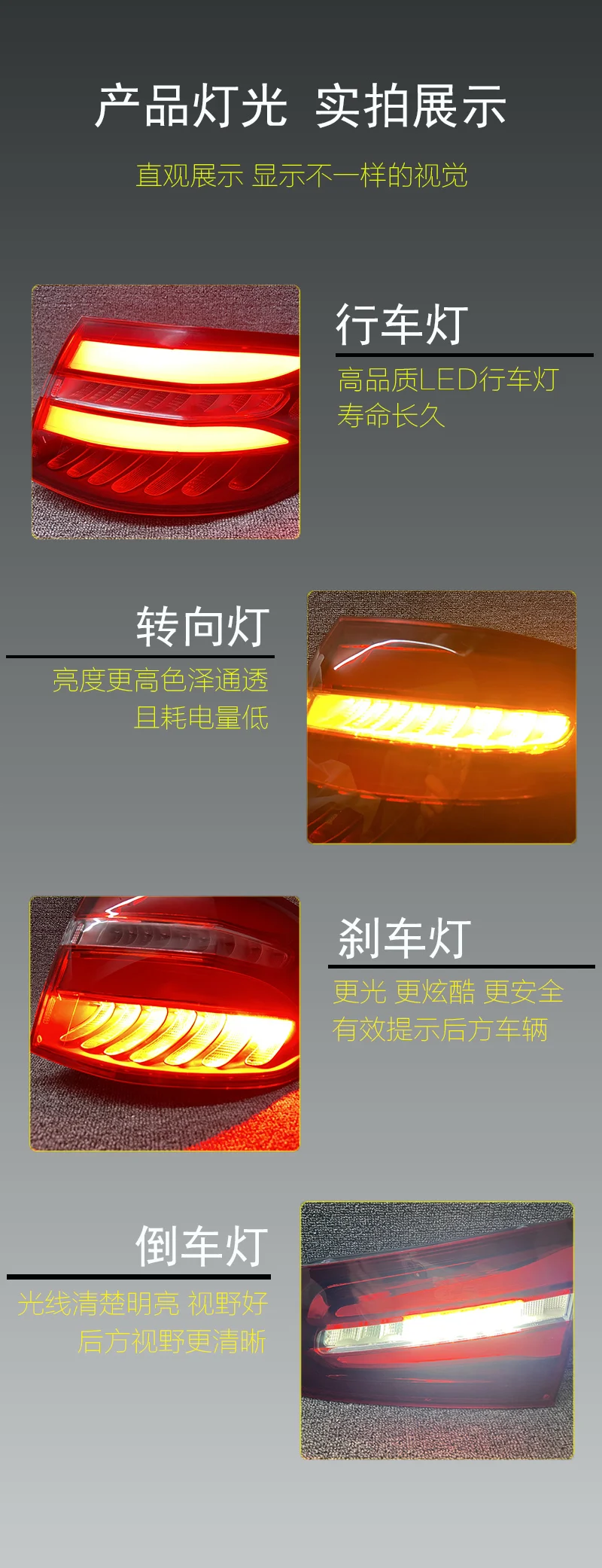 

1pcs car styling MercedesBenz tail lights W253 taillight GLC200 GLC260 GLC300 2016~2019y LED Tail Lamp rear light