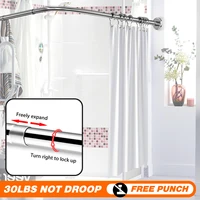 extendable curved shower curtain rod u shaped 201 stainless steel shower curtain poles punch free bathroom poles drilling free