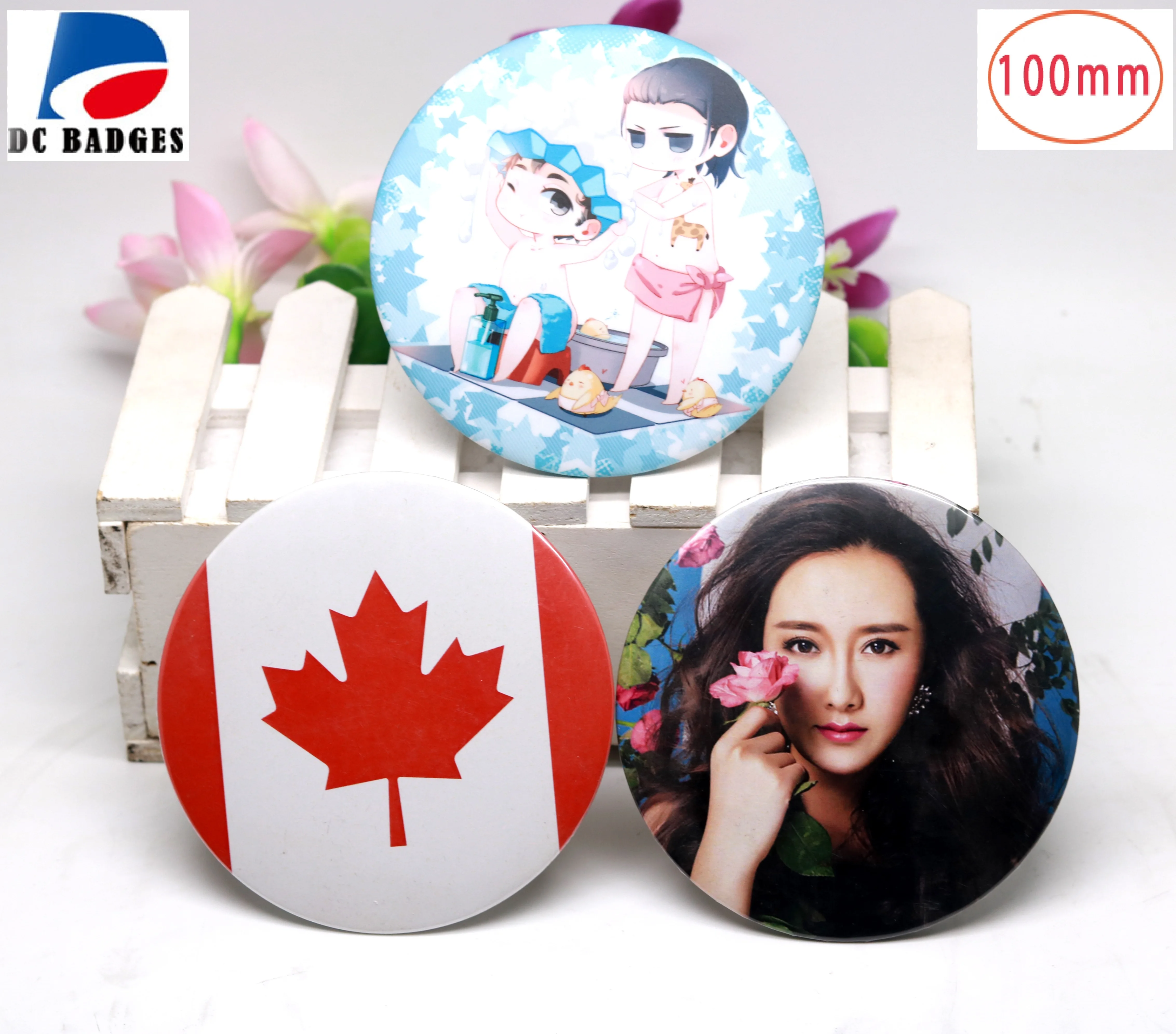 

200 sets OF 100MM Blank Button Badge Photo Frame material, DIY photo staner need Big Button Machine Making