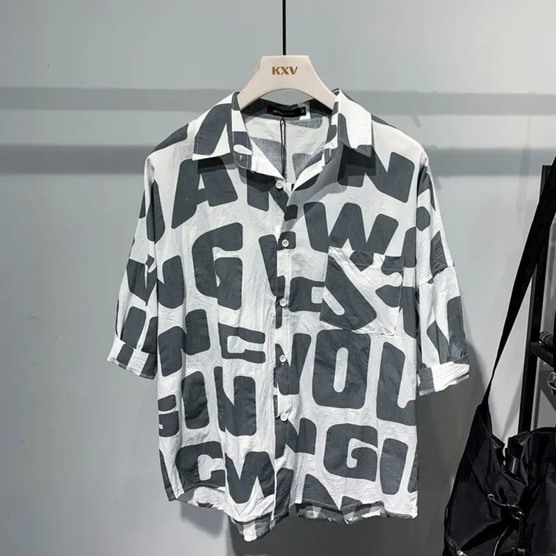 

Summer shirt clothes short sleeve t-shirt men's 2021 New Fashion Top versatile cool fashion shirt T-shirt