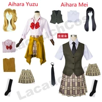 anime school clothing citrus aihara yuzu aihara mei high quality cosplay costumes wig set short skirt japanese style student