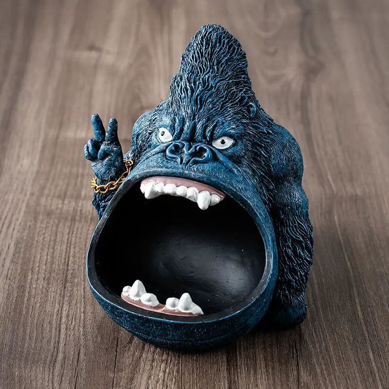 

Пепельница с мультяшным рисунком Gorilla, креативная личность, трендовая ветрозащитная пепельница, Большая керамическая пепельница для дома и...